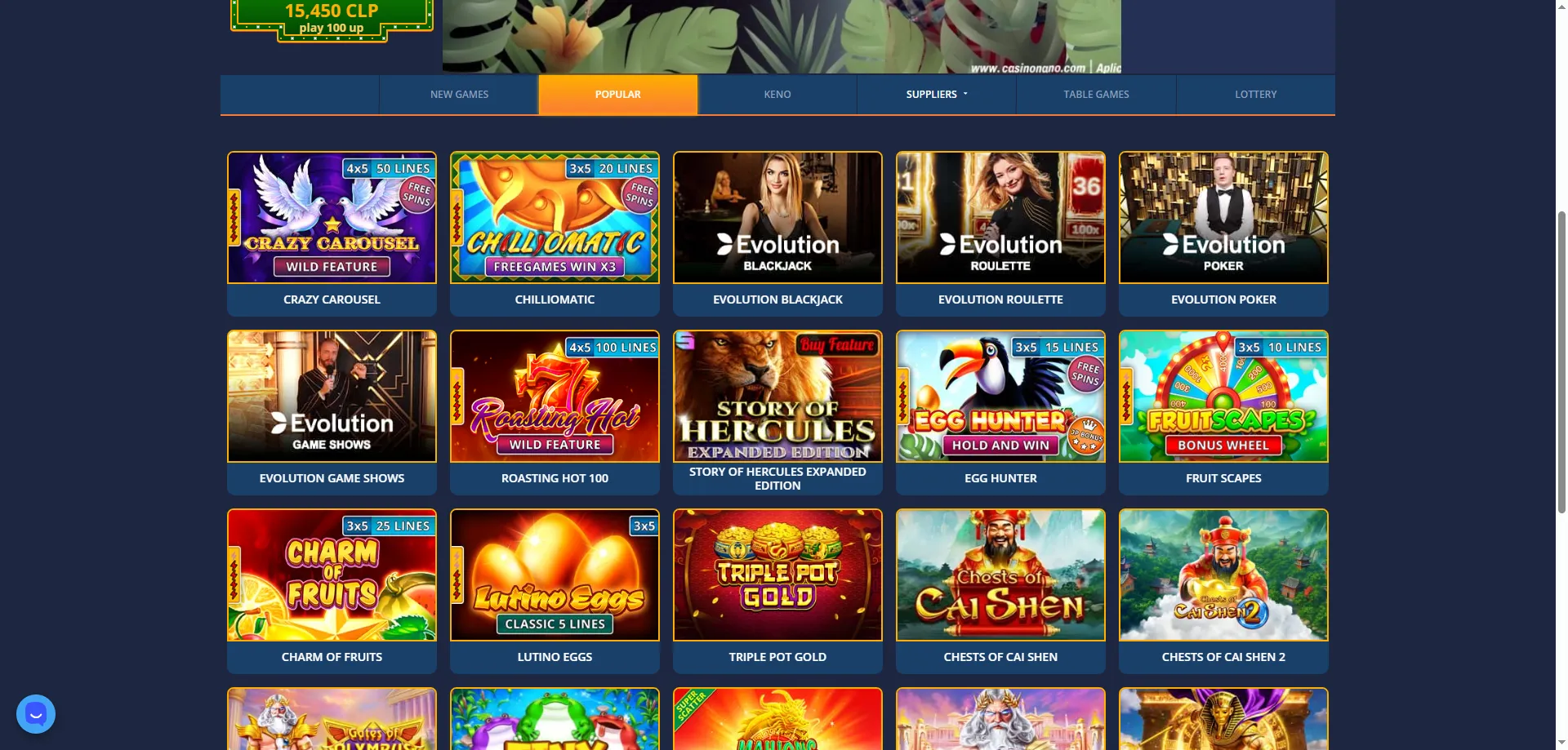 Tragamonedas disponibles en Nano Casino Chile – Gates of Olympus y más